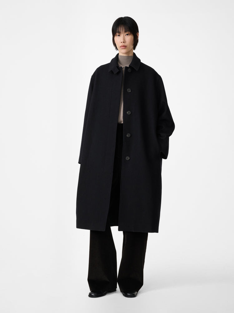 RIA WOOL MELTON COAT IN BLACK