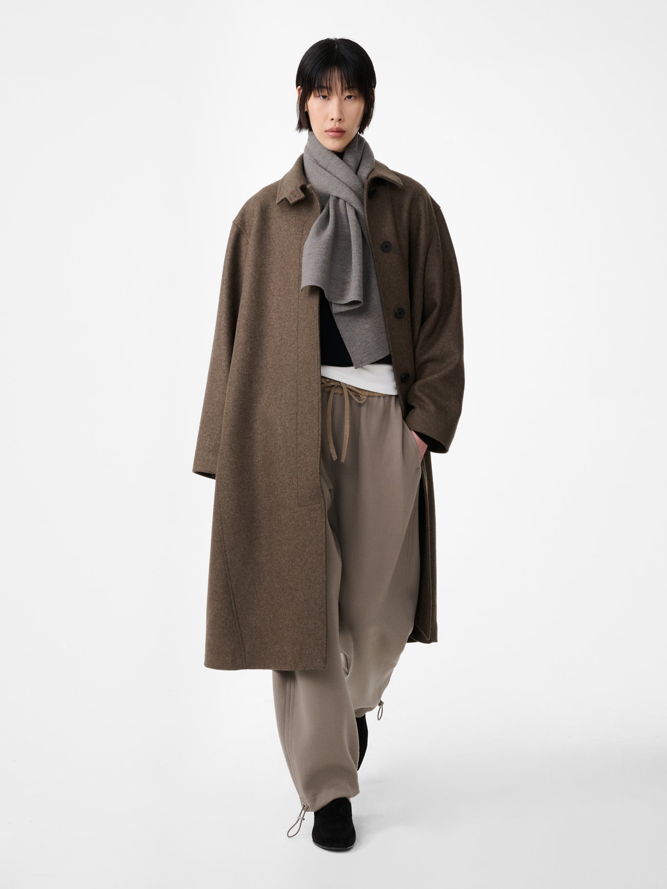 RIA WOOL MELTON COAT IN LODEN