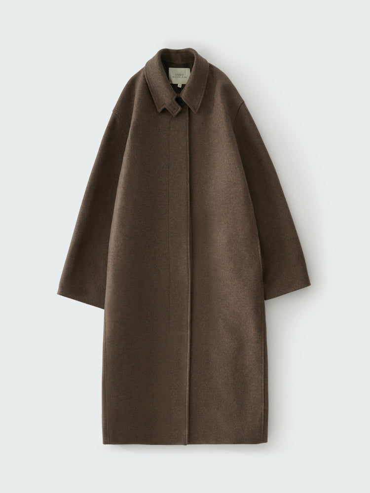 RIA WOOL MELTON COAT IN LODEN
