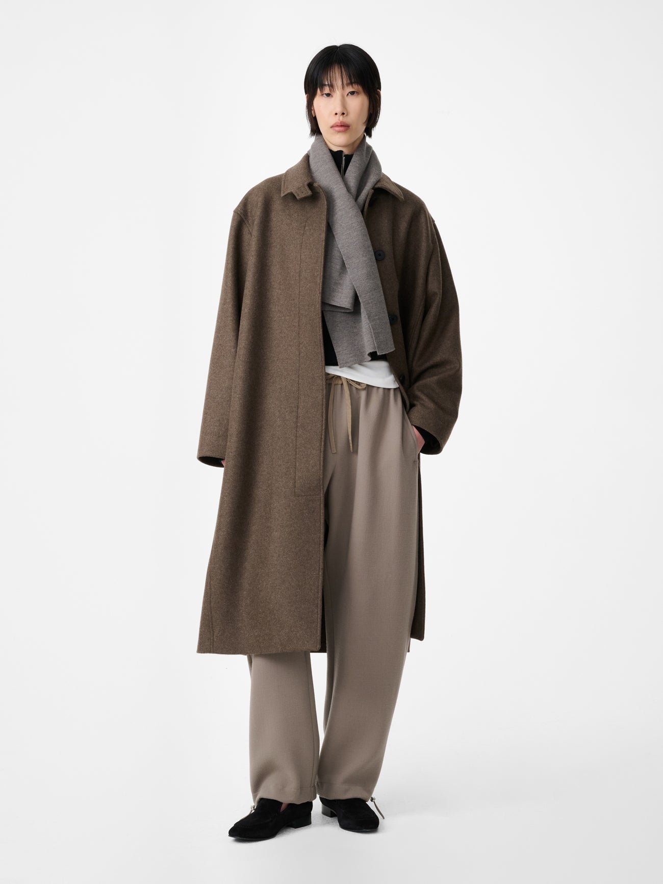 RIA WOOL MELTON COAT IN LODEN