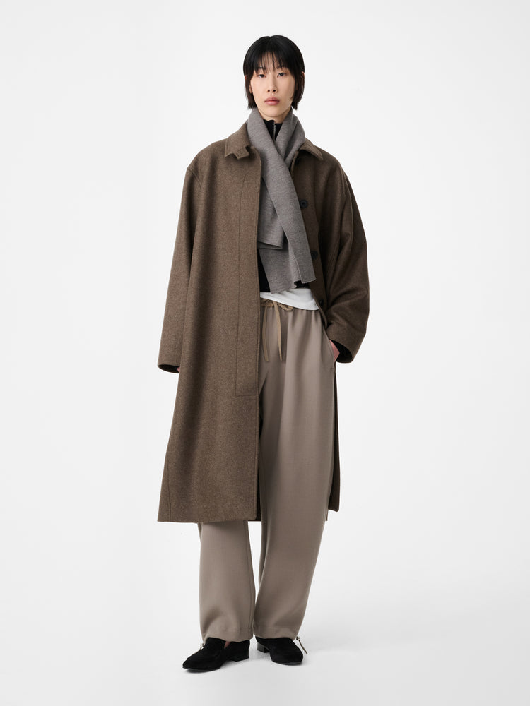 RIA WOOL MELTON COAT IN LODEN