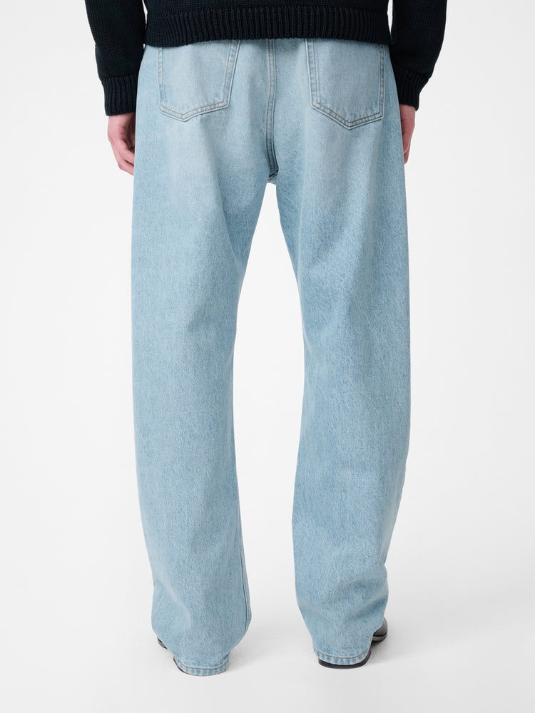 RISO STRAIGHT  LEG DENM PANT IN BLEACHED WASH