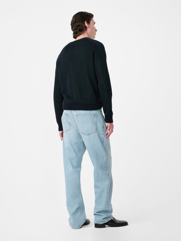 RISO STRAIGHT  LEG DENM PANT IN BLEACHED WASH