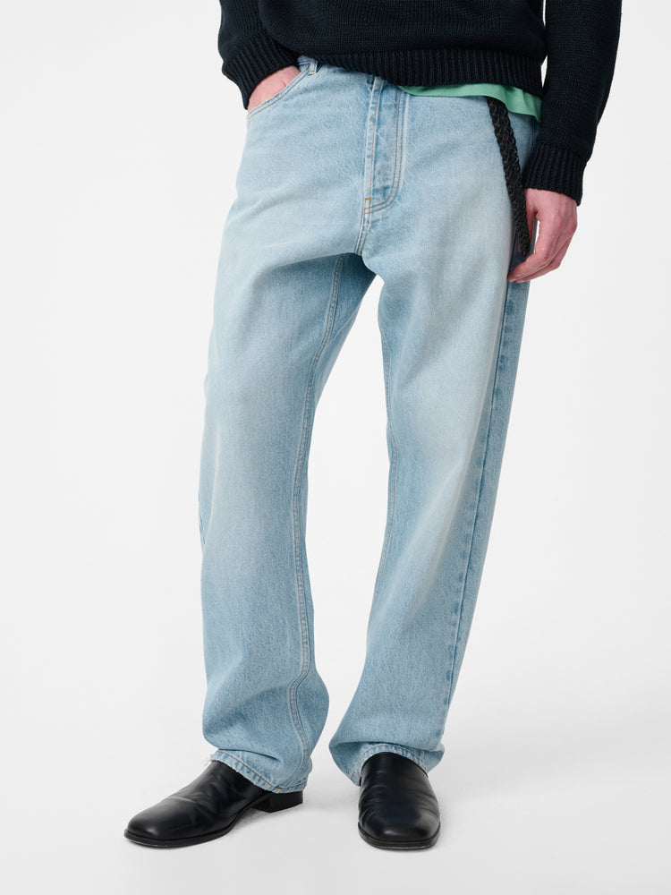 RISO STRAIGHT  LEG DENM PANT IN BLEACHED WASH