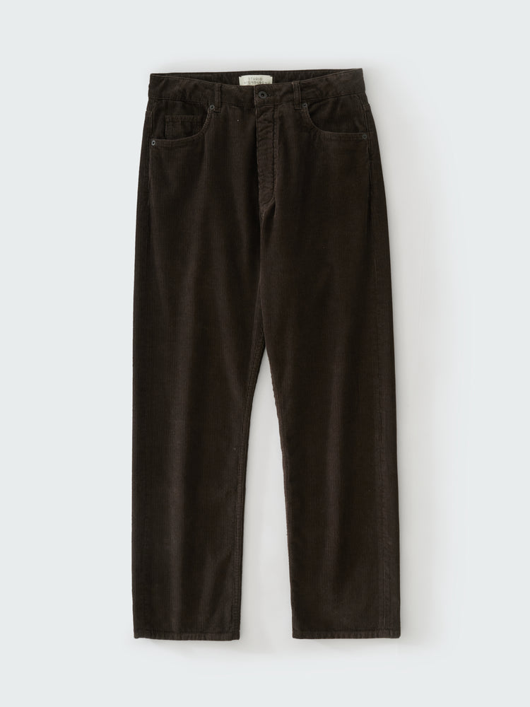 RISO CORDUROY STRAIGHT LEG PANT IN COFFEE