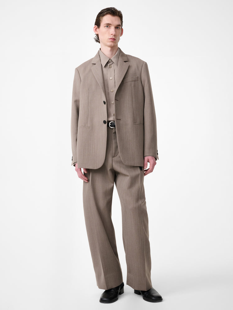 ROVERSI WOOL JACKET IN BARK MELANGE