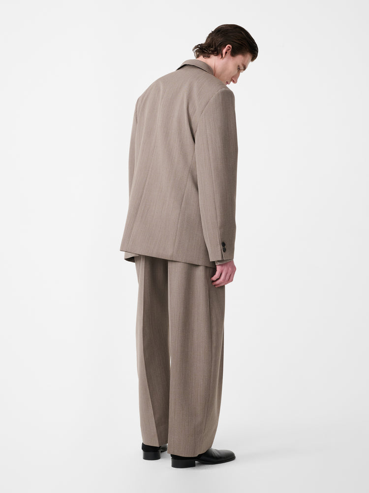 ROVERSI WOOL JACKET IN BARK MELANGE