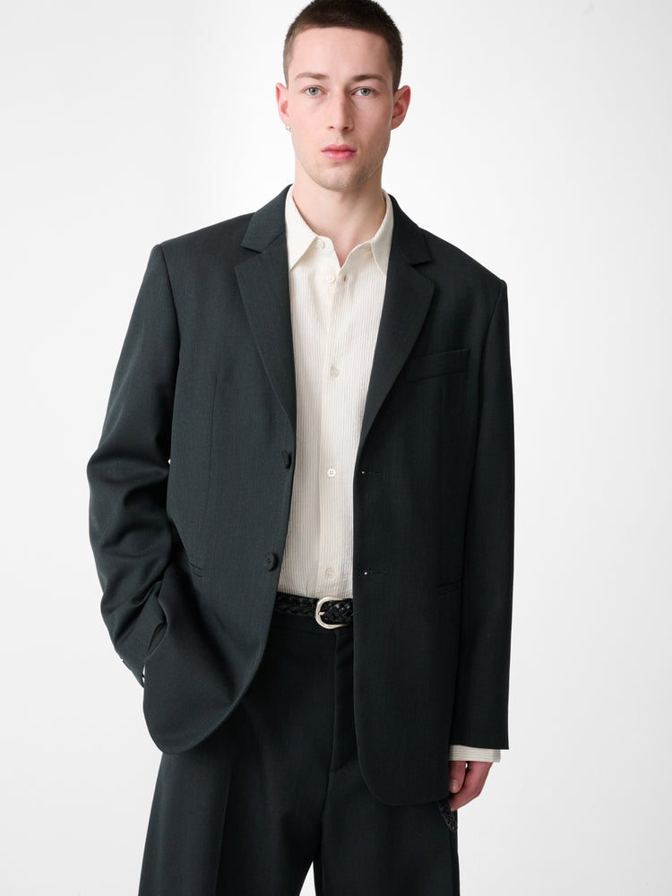 ROVERSI  WOOL JACKET IN MINERAL GREEN