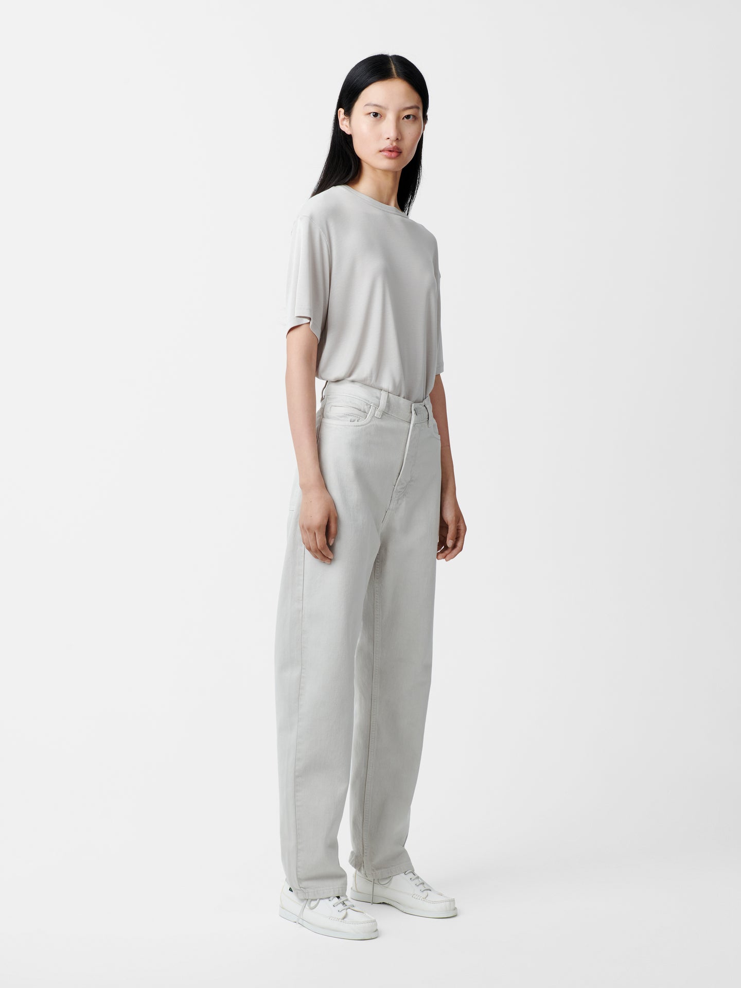 RUTHE DENIM PANT IN BONE GRAY