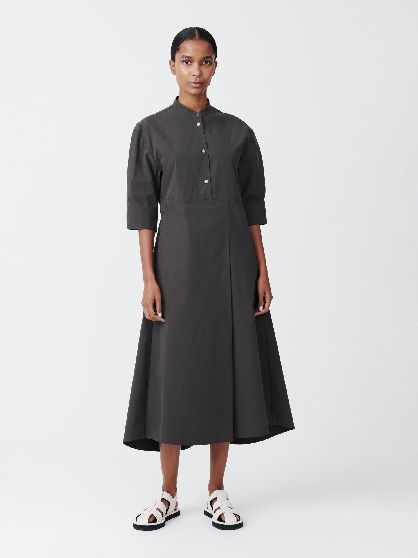 SABO COTTON DRESS IN ASPHALT