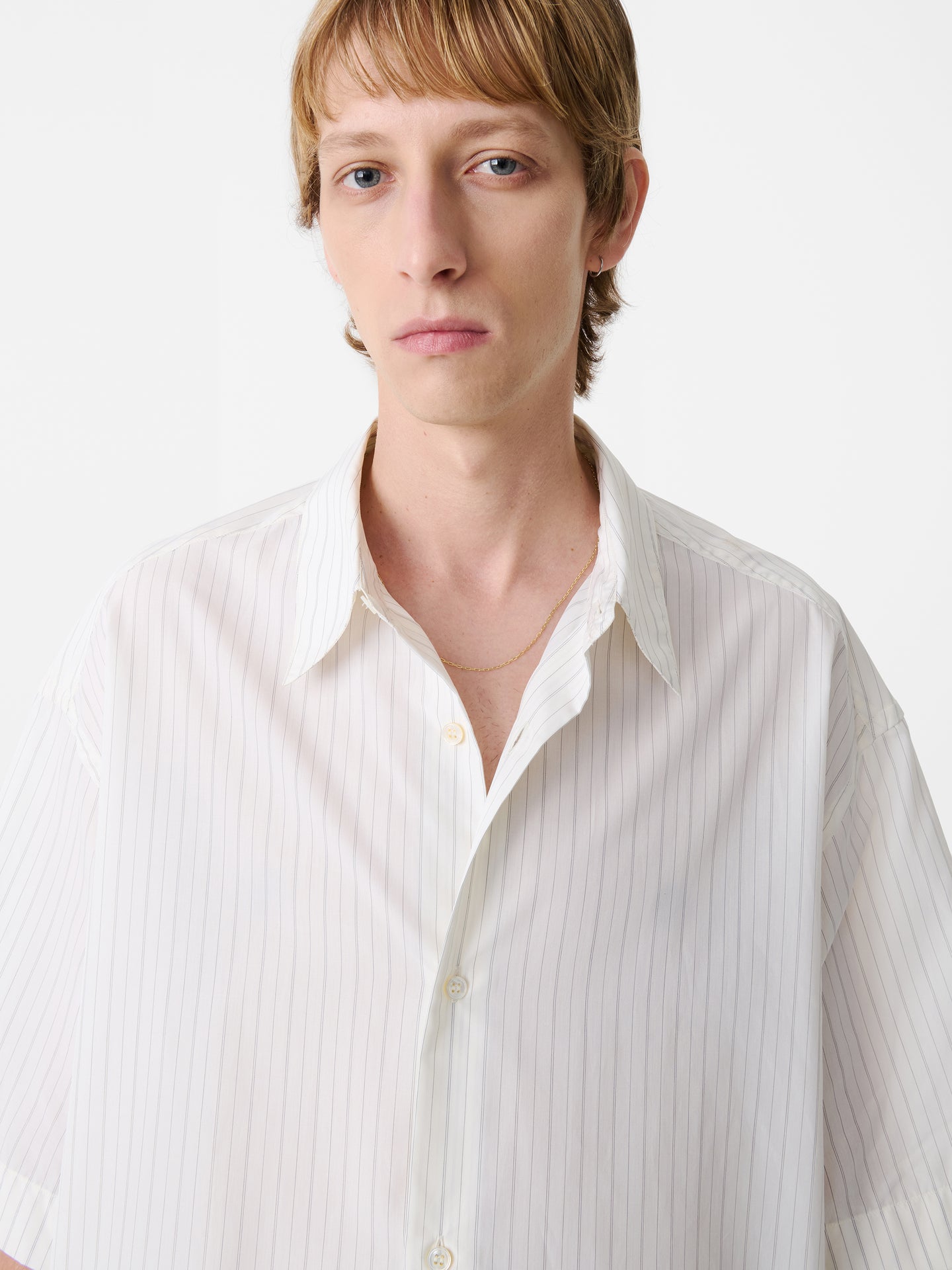 SANKO SHIRT IN PARCHMENT STRIPE