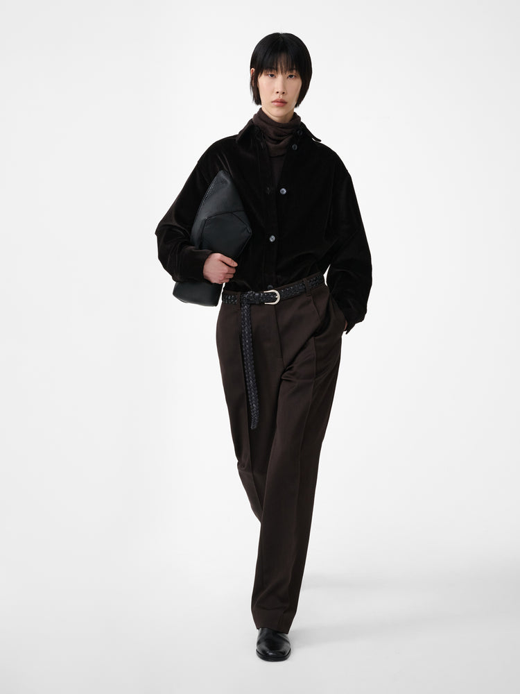 SANTINI CORDUROY SHIRT IN ESPRESSO