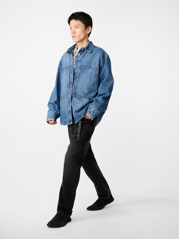 SAXON DENIM SHIRT IN WORN WASH INDIGO