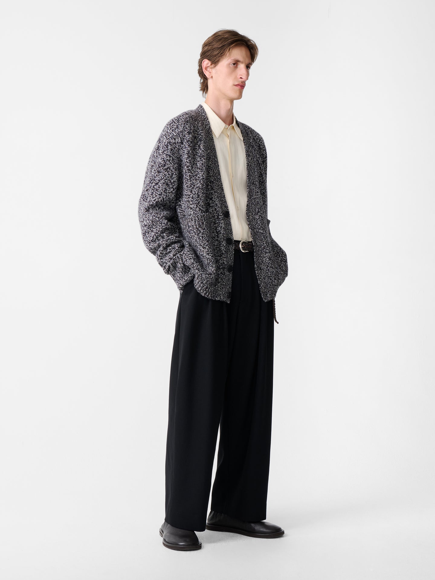 SEN KNIT IN NAVY MOULINE
