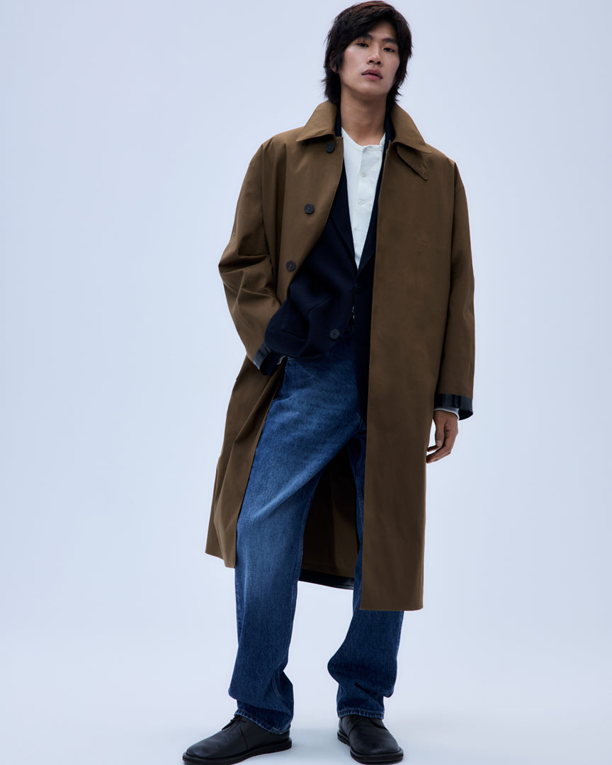 スタジオニコルソン♡トレンチコート STUDIO NICHOLSON ・ everyday mac trench coat ・ dove / black