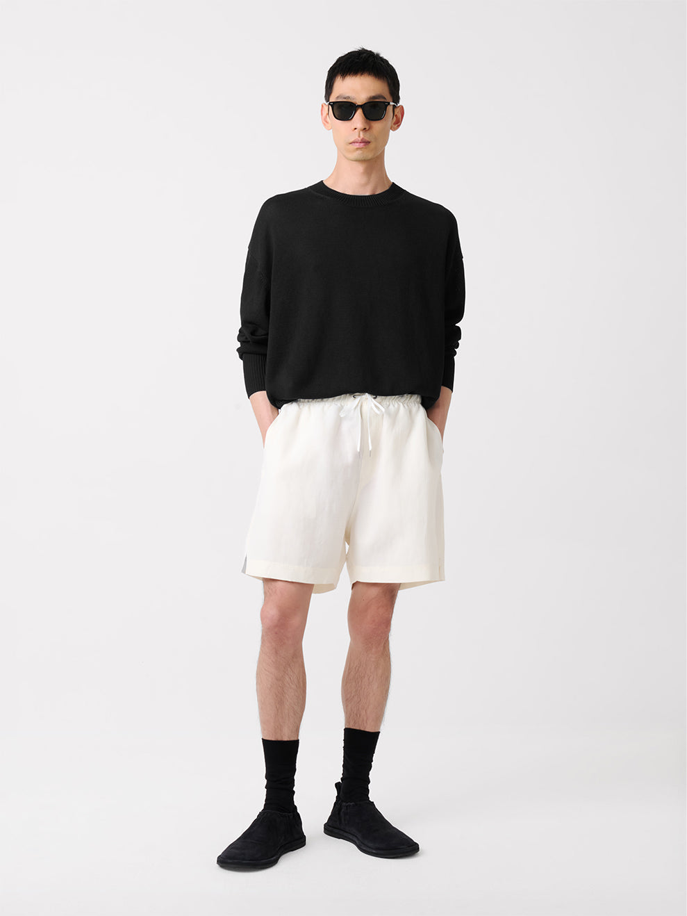 短丈　STUDIO NICHOLSON ブラックニット L 2022AW】 STUDIO NICHOLSON （スタジオニコルソン） 