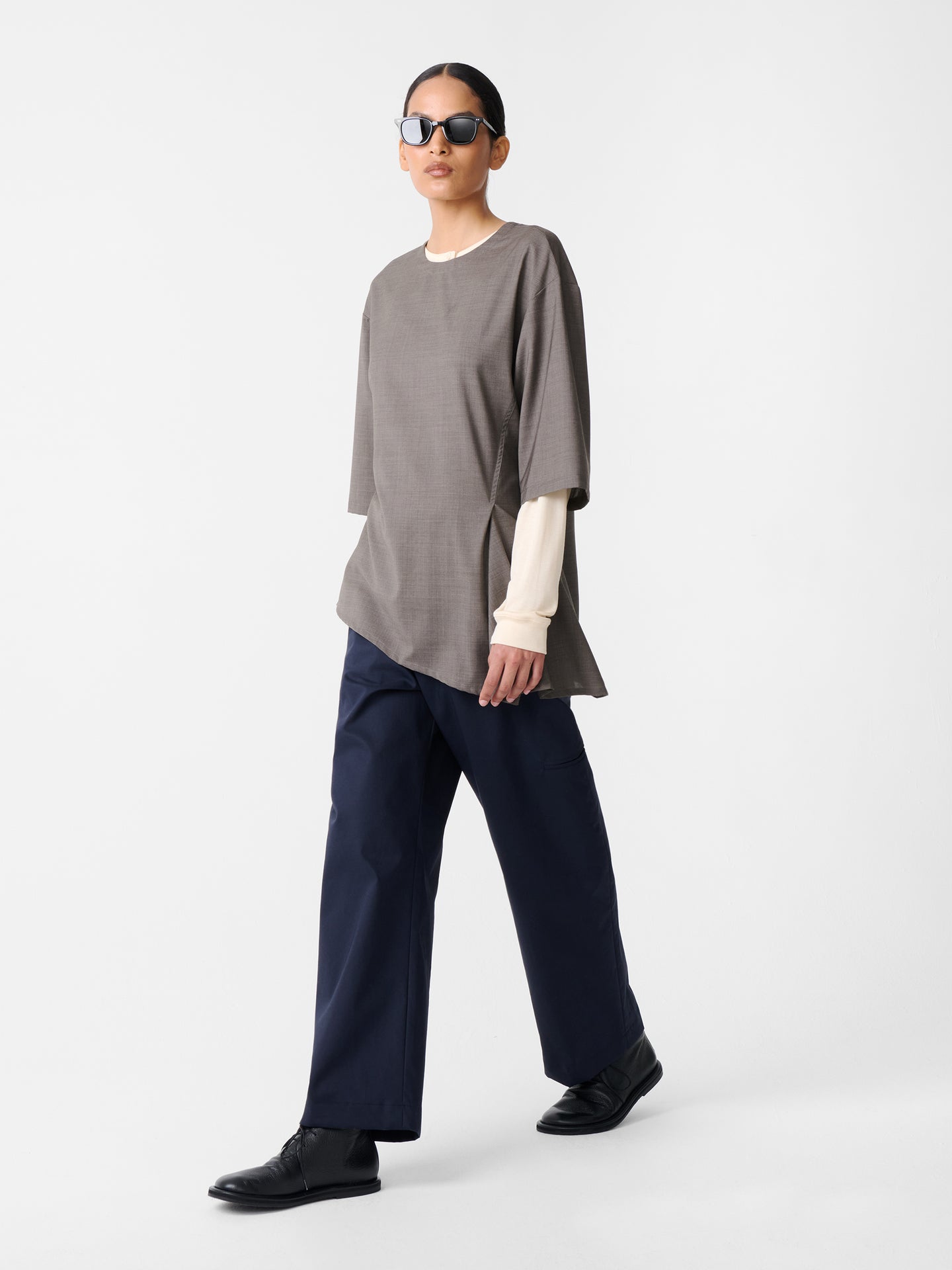 SN × MACKINTOSH TAY PANT IN NAVY