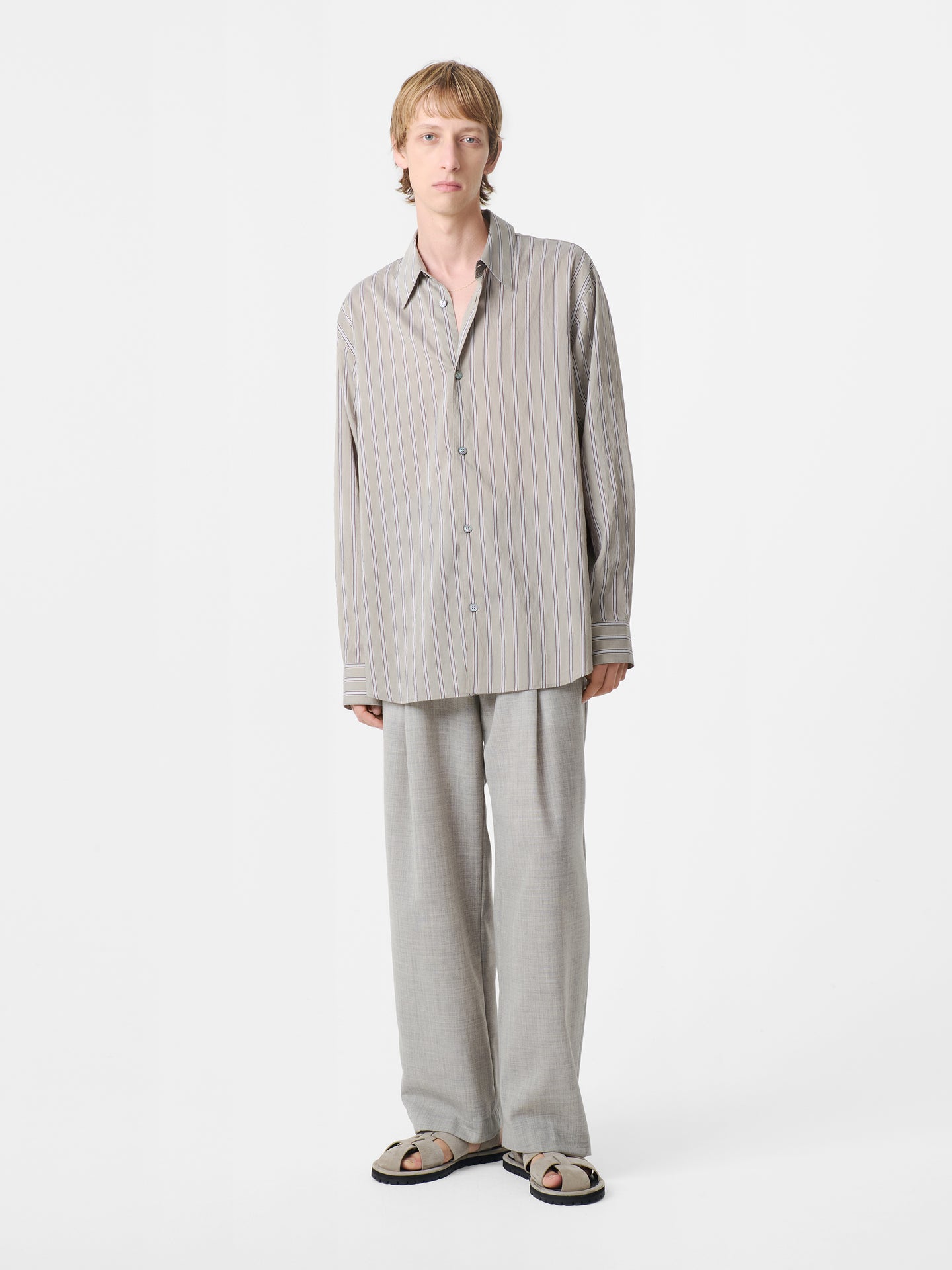 VIEW SHIRT IN PUTTY STRIPE