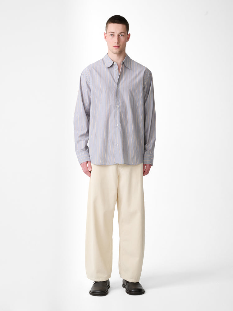 VIEW SHIRT IN GREY / BROWN STRIPE