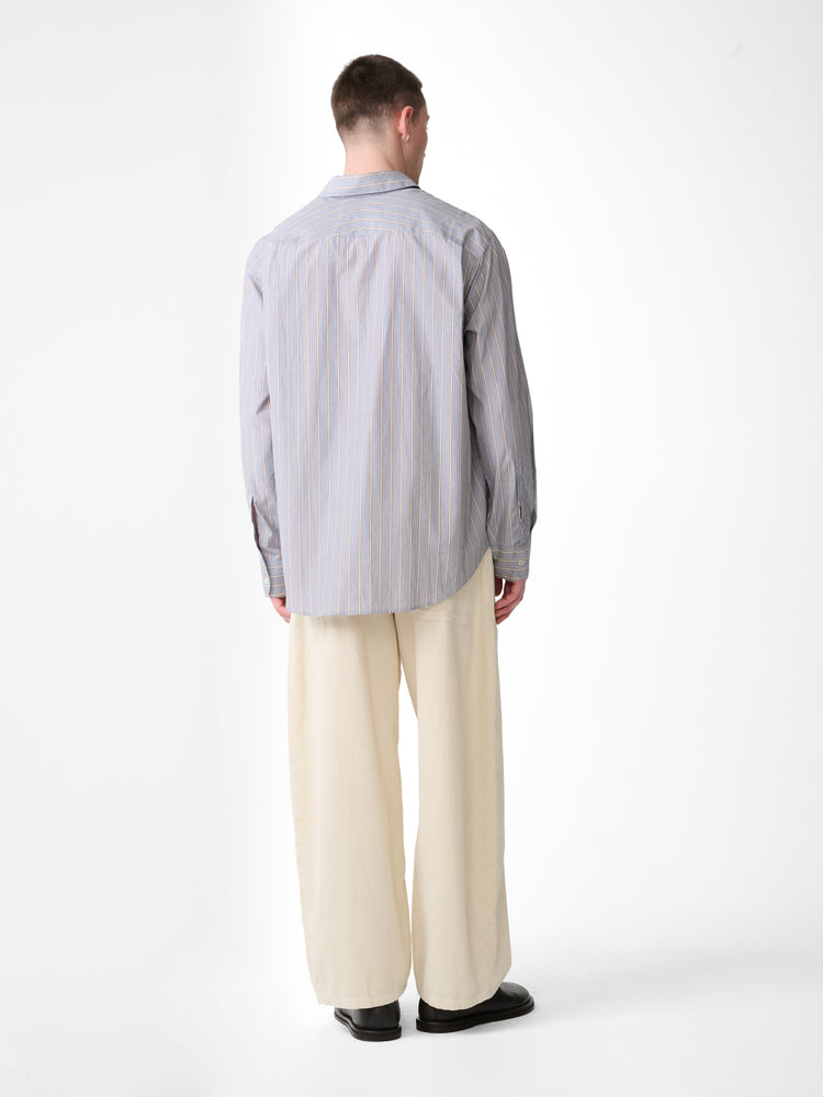 VIEW SHIRT IN GREY / BROWN STRIPE