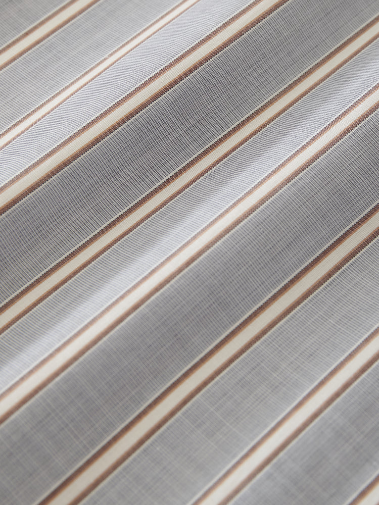 VIEW SHIRT IN GREY / BROWN STRIPE