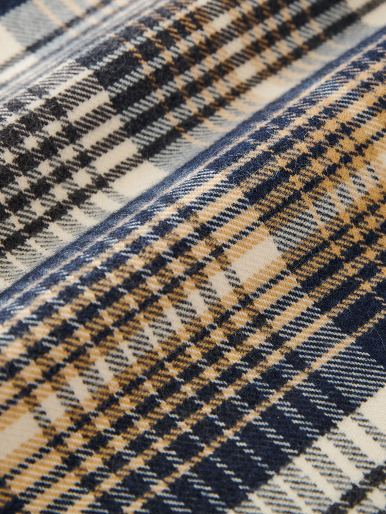 SN X AARON LEVINE VIEW CHECK SHIRT IN NAVY /  OATMEAL